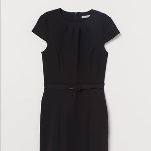 Black knee length dress w/ belt (SOLD)